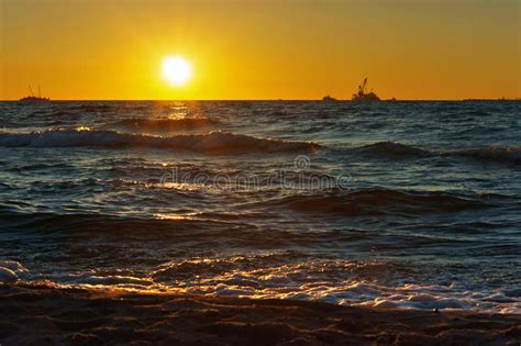 Sea Waves Sand Sunset Evening Travel Vacation Beach Relaxation