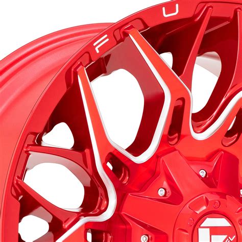 Fuel® D771 Twitch 1pc Wheels Candy Red With Milled Accents Rims D77122208247