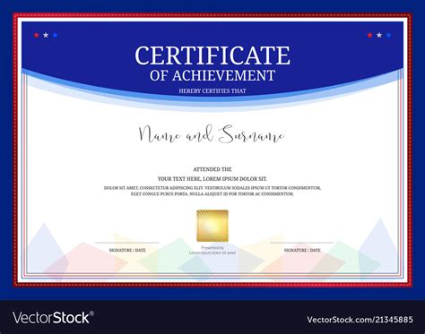 Luxury Certificate Template With Elegant Border Vector Image