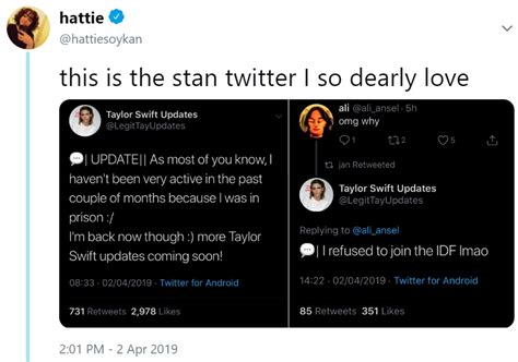 This Is The Stan Twitter I So Dearly Love Taylor Swift Updates Prison Story Know Your Meme