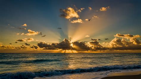 Sun Shining Behind The Clouds Hd Wallpaper Background Image