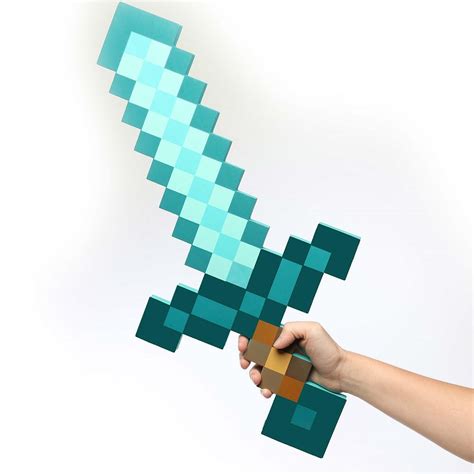 Minecraft Papercraft Life Size Diamond Pickaxe Sword