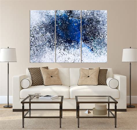 Large Navy Blue Wall Art Abstract Canvas Print Modern Etsy