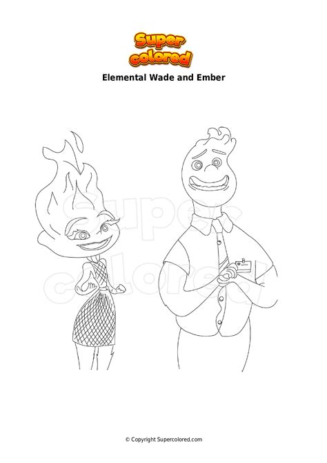 Coloring Page Elemental Wade And Ember Supercolored Com