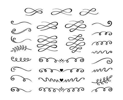 Premium Vector Ornament Hand Drawn Divider Collection Vintage Lines