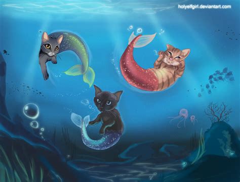 Mermaid Cats By Holyelfgirl On Deviantart