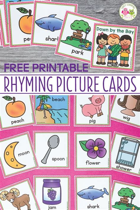 How To Use These Free Rhyming Picture Cards Rhyming Activities