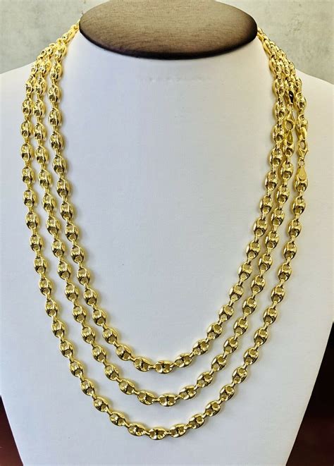 14k Yellow Gold Gucci Puff Link Chain Necklace 8 Mm 222426 Inches