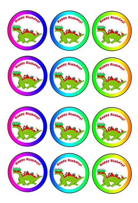 Dinosaur Cupcake Toppers Free Printable
