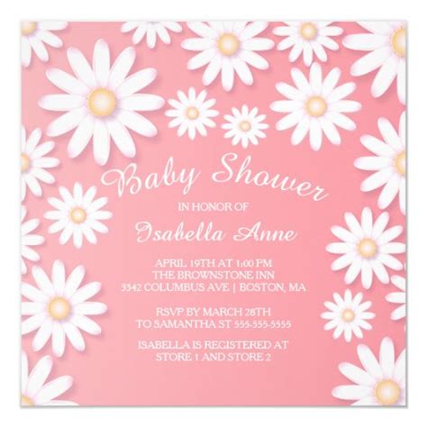 Sweet Daisy Baby Shower Invitation Zazzle
