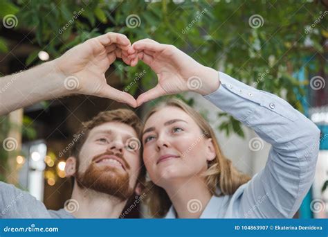 content couple making heart with hands stock image image of expressive emotional 104863907