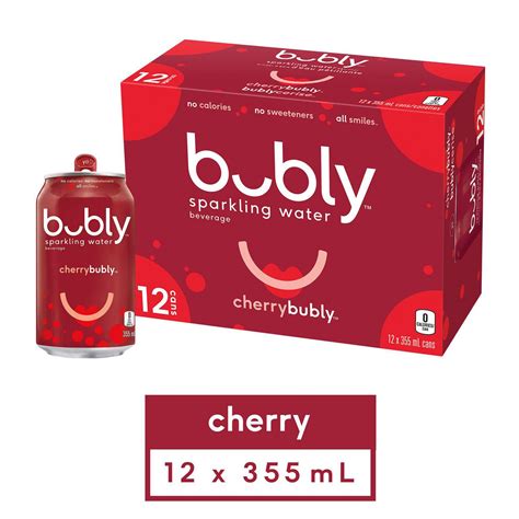 Bubly Cherry Sparkling Water Beverage 355ml Cans 12 Pack Walmart Canada