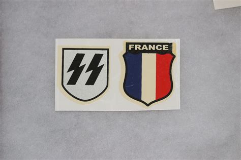 Third Reich German Standard France French Ss Pattern Helmet Decals 1