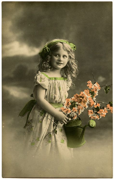Old Photo Pretty Little Garden Girl The Graphics Fairy