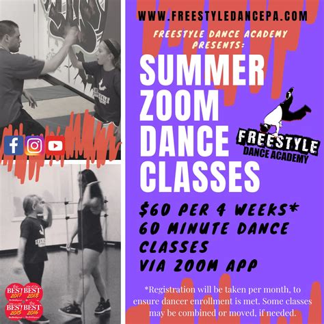 Summer 2020 Freestyle Dance Academy Zoomvirtual Registration