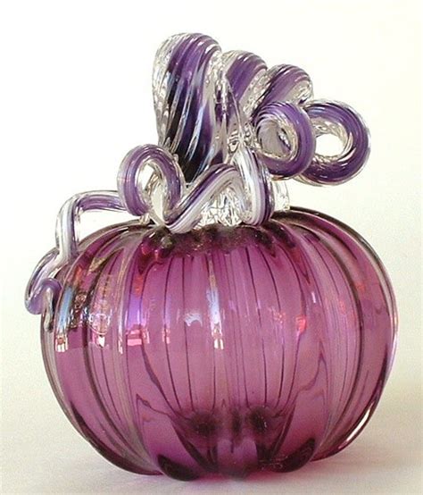 Hand Blown Glass Pumpkin Purple