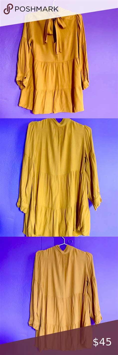 Yellow Tunic From Anthropologie Paisley Print Tunic Long Sleeve
