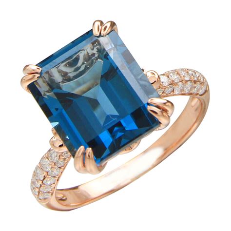 London Blue Topaz Ring 14k Gold With Diamonds Lanae Fine Jewelry