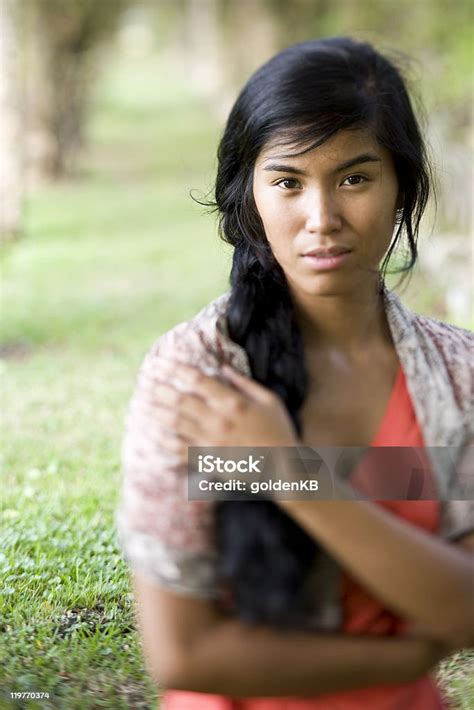Portrait Of Beautiful Young Pacific Islander Woman Stock Photo