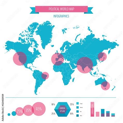 World Map Infographic Vector Illustration Stock Vector Adobe Stock