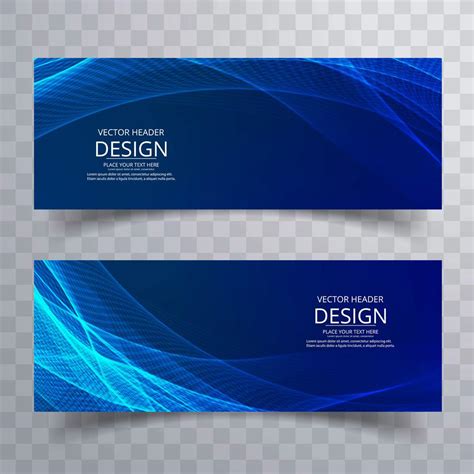 Modern Blue Wavy Banners Set Design 237695 Vector Art At Vecteezy
