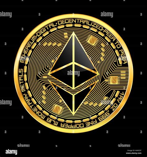 Crypto Currency Ethereum Golden Symbol Stock Vector Image And Art Alamy