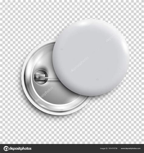 White Blank Badge Button Pin Button Isolated Vector Template Vector