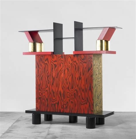 ettore sottsass freemont cabinet memphis italy 1985 plywood laminate over wood gilt and
