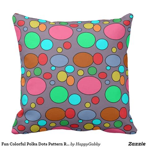 Fun Colorful Polka Dots Pattern Reversible Throw Pillow