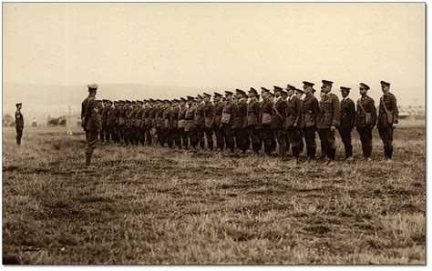 Group Of Soldiers Standing At Attention Ca 1918