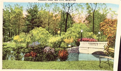 Carroll Park Bay Citymichigan Linen Postcard Bay City Michigan