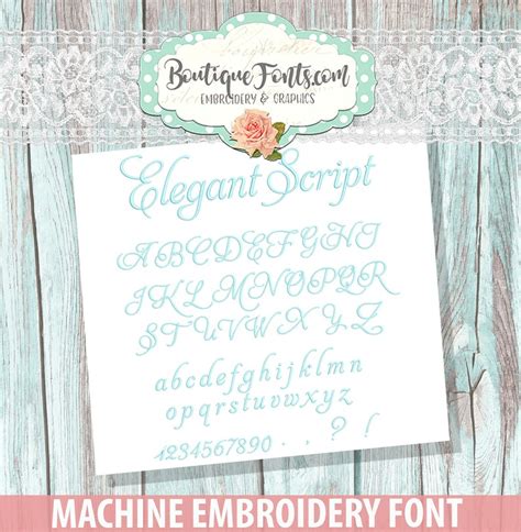Elegant Embroidery Script Font Set Instant Download Etsy Uk