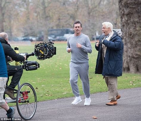 Jon Hamm Jogs With Michael Sheen While Filming Good Omens Daily Mail