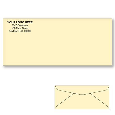 Custom Printed 10 Ivory Envelopes 4 18 X 9 12 Ivory Wove 24 Lb