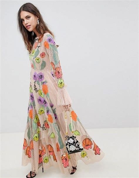 Asos Edition Asos Edition Embroidered Floral Maxi Dress Maxi Dress