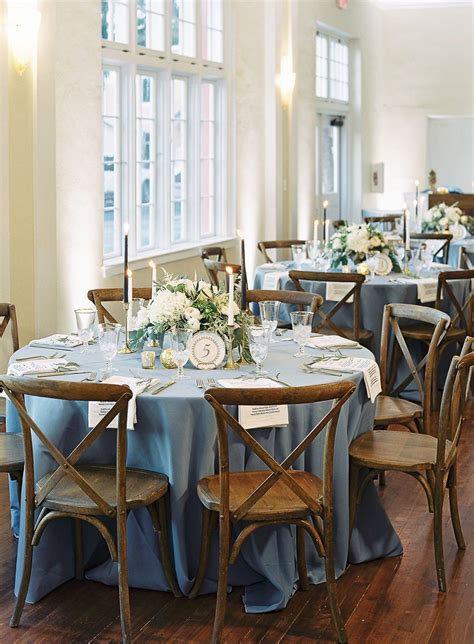 French Blue Dusty Blue Wedding Reception In This Estate With Lots Of