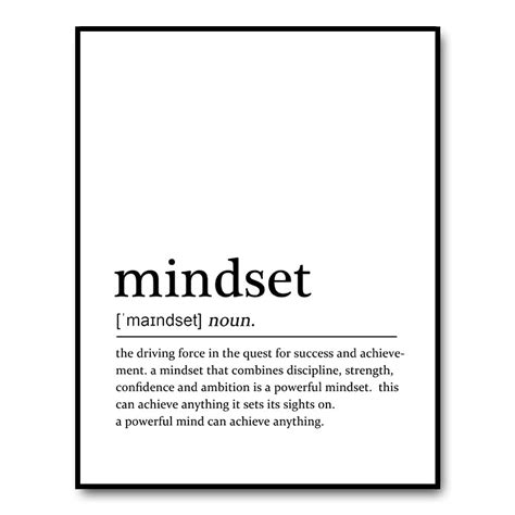 Buy Mindset Definition Office Wall Art Motivational Prints Home Wall