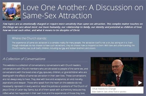 New Website From Mormon Church Sexuality Is Not A Choice