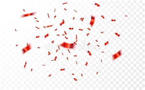 Red Confetti Celebration Carnival Falling Shiny Glitter Confetti In