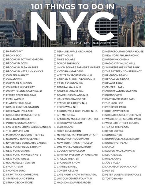 Ultimate New York City Bucket List 101 Things To Do In Nyc Local