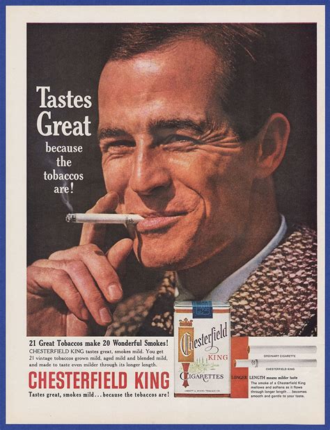 Vintage 1963 Chesterfield King Cigarettes Tobacco Smoking Print Ad 60s