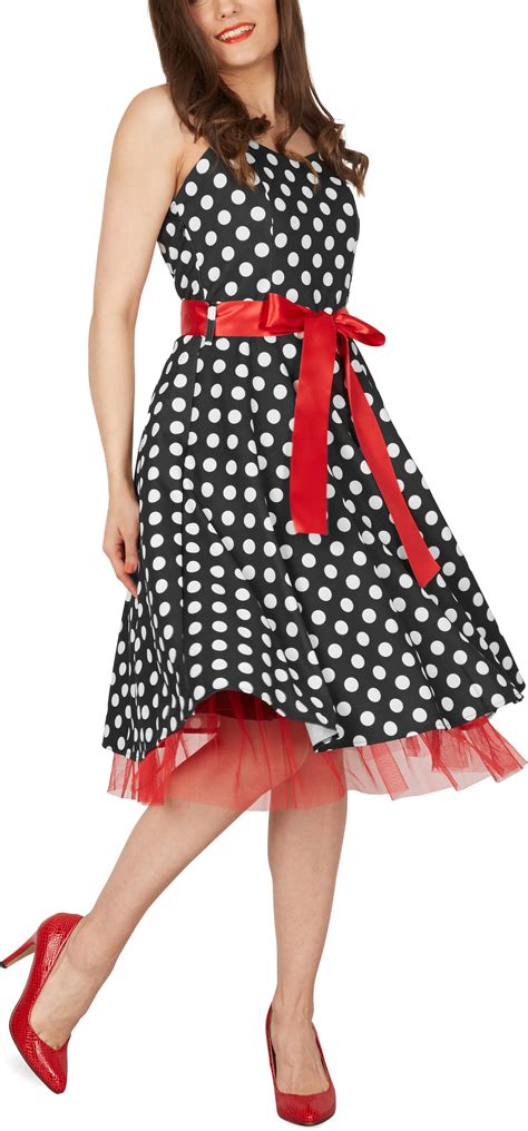 Rhya Vintage Polka Dot Rockabilly 1950 S Swing Pin Up Prom Dress EBay