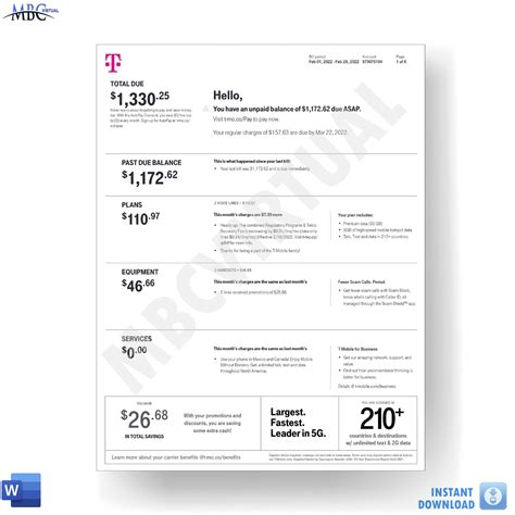 New 2023 T Mobile Bill Template Mbcvirtual