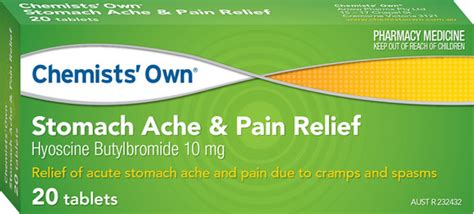 Chemists Own Stomach Ache And Pain Relief 20 Tablets