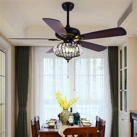 Pull chains pull chains are the simplest way to control a fan. Luxury 52" Black Metal Ceiling Fan with Lights 5-Blade ...