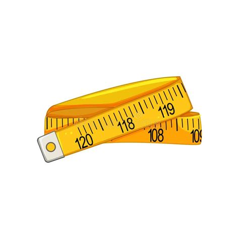 Meter Yellow Measuring Tape Cartoon Vector Illustration Stock