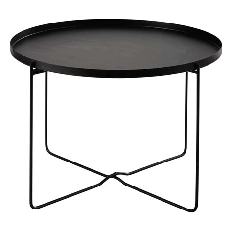 Cameron Metal Side Table In Black D 71cm Maisons Du Monde