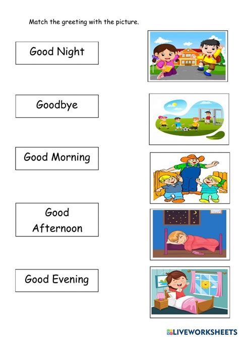Greetings Interactive Worksheet For 5 Years Old You Can Do The