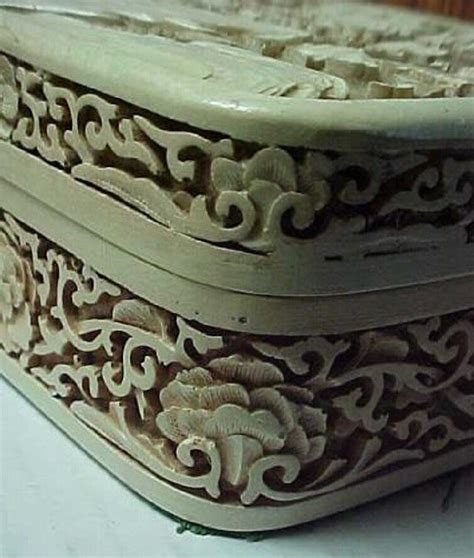 1982 Arnart Trinket Box Ivory Dynasty Carved And Lined Ebay