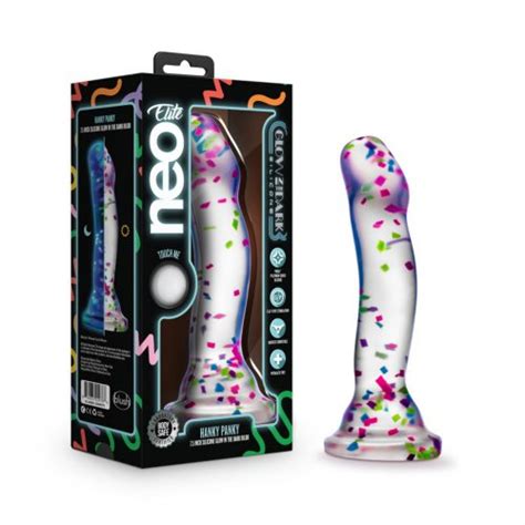 neo elite glow in the dark hanky panky confetti dildo sex toy hotmovies